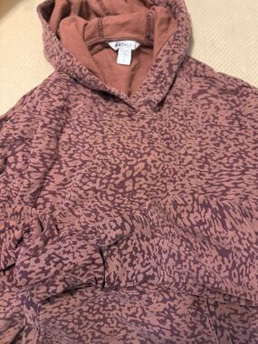 Athleta Dusty Rose and Plum Patterned Hooded Pullover